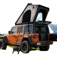 Vevor Taktält Hårt Skal, 2-3 Person Aluminium Taktält Hårt Skal med Trefärgad LED-Ljus, Tjock Madrass &amp; Fönster, Vattentätt Vindtät Overland Camping Bil Takräcke för Jeep SUV Pickup