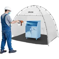 Vevor Bärbart målarbåstält, 2330 x 1720 x 1900 mm målarbåsstation, sprutskydd med inbyggt golv och nätskärm, stort utrymme, Oxford-sprutmålningstält för skåp, stolar, bord