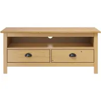 vidaXL TV-bänk Hill honungsbrun 110x40x47 cm massiv furu