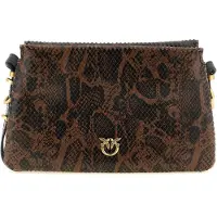 Pinko Handväska 'TRIPLET MINI PYTHON PRINT BORSA' brun