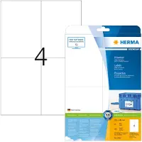 Herma Premium - Papper - matt - permanent självhäftande - vit - 148 x 105 mm 100 etikett (er) (25 ark x 4) laminerade etiketter
