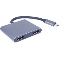 PremiumCord Cable MST adapter USB-C to 2x HDMI, USB3.0, PD, rozlišení 4K a FULL HD 1080p