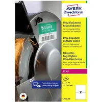 Avery Etiketter L7916-10 vit permanent PE 210x148 mm - (20 st.)