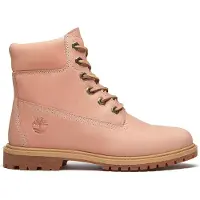 Timberland för kvinnor. TB0A5M5NA8M1 Premiumboots i rosa skinn (41 W), Hud, Karta, Nyckelband, Casual