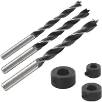 Wolfcraft 2730000 Trä-spiralborr-set 3 delar 6 mm, 8 mm, 10 mm Cylinderskaft 1 set
