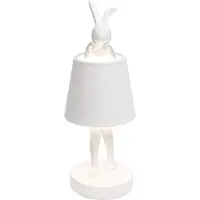 Kare LED-batteridriven bordslampa Animal Rabbit, vit, IP54, 29 cm dimbar, Vitt / opal, Vardagsrum / matsal, Syntetmaterial, Design