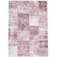 FRAAI Patchwork matta | Lago Patchwork röd/rosa hos Volero | 160x230cm | Rosa | Cotton | Rektangel | Inomhusmattor