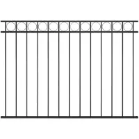 vidaXL Staketpanel stål 1,7x1,2 m svart