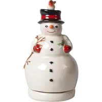 Villeroy & Boch Nostalgic Melody 9x16 Cm Roterande Snögubbe - Tomtar & Julfigurer Porslin Vit