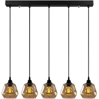 Opviq Glas pendellampa Gold 033 , dimbar, Creme / bärnsten, Vardagsrum / matsal, Glas, Pendellampa