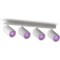 Calex Smart takspotlight vit längd 49 cm 4 lampor GU10-LED RGBW Smart, dimbar, Vitt / opal, Vardagsrum / matsal, Metall, Modern, Smarta hem spotlights