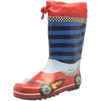 Playshoes Gummistövel 'Rennwagen' blå / röd / vit