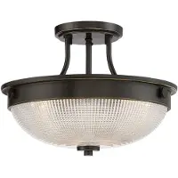 QUOIZEL Taklampa Mantle, dimbar, Brun / mässing, Vardagsrum / matsal, Metall, Antik, Taklampa