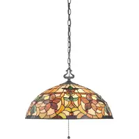QUOIZEL Tiffany pendellampa Kami, dimbar, Vardagsrum / matsal, Glas, Tiffany, Pendellampa