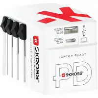 Ginza.se SKROSS: Världsreseladdare AC45PD USB-A+USB-C PD 45W Ojordad