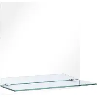 vidaXL Väggspegel med hylla 40x40 cm härdat glas