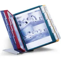 Durable Bordsstativ med 20 genomskinliga mappar