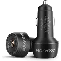 Axagon - Strömadapter för bil - 48 watt - 3 A - Huawei Fast Charge, SCP, SuperVOOC, PD 3.0, QC 2.0, QC 3.0, QC 4.0+, AFC, FC - 2 utdatakontakter (USB typ A, USB-C)