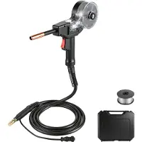 Vevor 130Amp spolpistol med 3m kabel, ersättning för Lincoln Magnum 100SG K2532-1 - med 11 st Mig-svetskontaktmunstycken, ER4043 0,9 mm aluminium Mig-svetstråd och verktygslåda