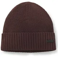 BOSS Rib-knit virgin-wool beanie with logo plaque