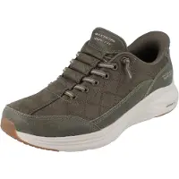 SKECHERS för kvinnor. 150507 Slip-Ins sneakers: Contour Foam - Cozy Fit Natural Ease olivgrön (37), Hud, Karta, Nyckelband, Casual
