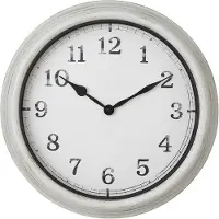 TFA-Dostmann 60.3067.02 Kvarts Klocka outdoor 38 cm x 63 mm Vit stänkvattenskydd, Stor display