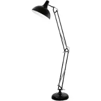 Eglo BORGILLIO golvlampa i svart stål med justerbar arm och skärm