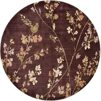 FRAAI Rund tvättbar matta | Misty Floral brun hos Volero | Ø 180cm | Brun | Rund | Inomhusmattor