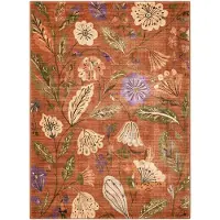 FRAAI Tvättbar matta | Misty Flowers terrakotta hos Volero | 180x280cm | Terra | Rubber (TPR) | Rektangel | Inomhusmattor
