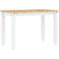 vidaXL Matbord Corona vit 112x60x75 cm massiv furu