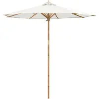 vidaXL Trädgårdsparasol Krämvit Ø 270 x 260 cm Bambu