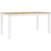 vidaXL Matbord PANAMA vit 160x80x75 cm massiv furu