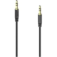 Hama 00202012 Teleplugg Audio Anslutningskabel [1x Teleplugg 3.5 mm - 1x Teleplugg 3.5 mm] 1.5 m Svart guldpläterad kontakt