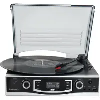 Soundmaster PL590SW Kompaktstereo Skivspelare, DAB+, FM, AUX, USB Inspelningsfunktion Svart