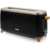 Princess 142361 Bamboo Pure brödrost 2 skivor 1000 W, svart/silver