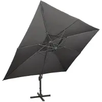 vidaXL Fribärande trädgårdsparasoll med dubbelt lock antracit 400x300 cm