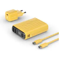RealPower PB-10000 Power Pack Powerbank 10000 mAh Li-Ion USB, USB-C Gul