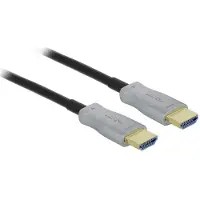 DeLOCK - HDMI-kabel - HDMI hane till HDMI hane - 50 m - fiberoptisk - svart - stöd för 4K, Active Optical Cable (AOC)