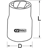 Ks Tools 9133863 9133863 Kraft-hylsnyckelinsats 13.0 mm 3/8