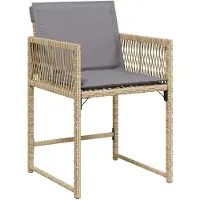 vidaXL Trädgårdsstolar med dynor 4 st blandad beige konstrotting