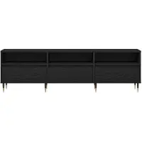 vidaXL TV-skåp med låda Svart Ek 150 x 30 x 44,5 cm Konstruerat trä