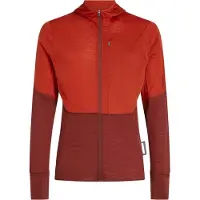 Icebreaker - Fleece - M Merino Blend 200 RealFleece Descender LS Zip Hoodie Agate Port Cb för UnisexUll - Storlek M - Röd