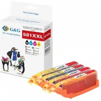 G&G Bläck Kompatibel Svart, Cyan, Magenta, Gul NP5-C-581XXLBKCMY GP-C581XXLBKCMY-4P
