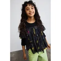 Desigual T-shirt blå / gul / rosa / svart