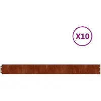 vidaXL Rabattkanter 10 st 10x103 cm flexibelt cortenstål