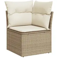 vidaXL Soffgrupp för trädgården 12 delar med dynor beige konstrotting