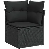 vidaXL Loungegrupp med dynor 6 delar svart konstrotting