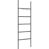 vidaXL Handduksstege med 5 nivåer svart 58x175 cm järn