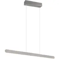 TRIO Lighting Pendellampa Helios, dimbar, Aluminium / grå / zink, Vardagsrum / matsal, Modern