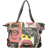 Desigual Shoppingväska marinblå / gul / gammalrosa / svart